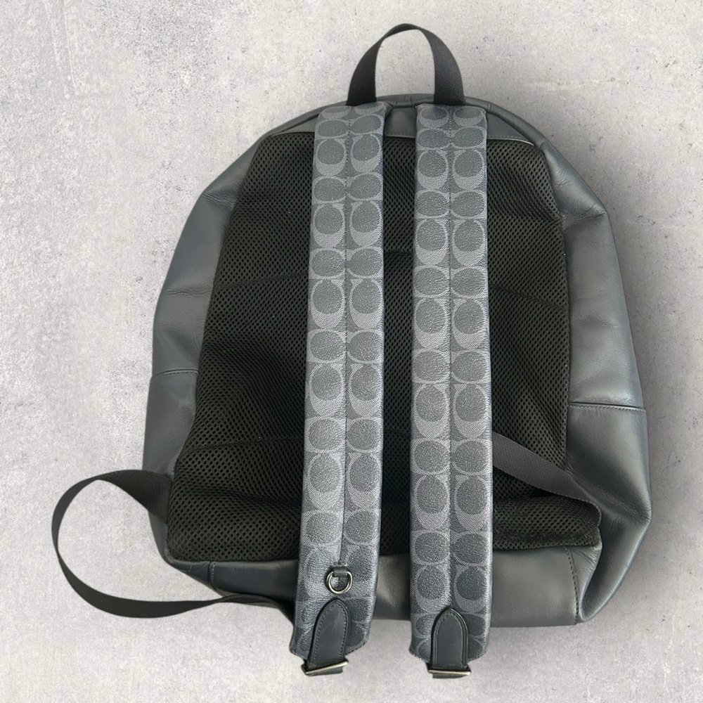 Coach Signature Canvas & Leather Backpack – Charcoal/Black | Vintage - Picture 2 of 4